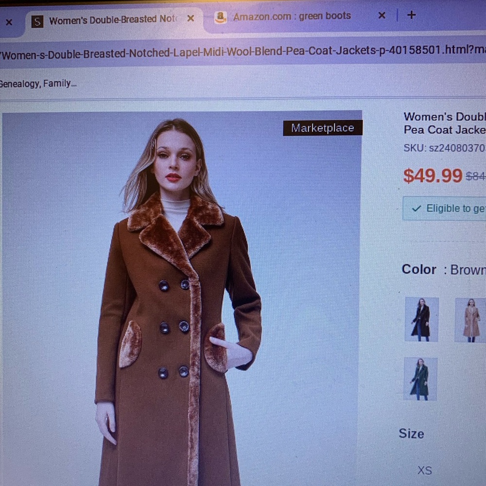 Women’s dbl breasted pea coat